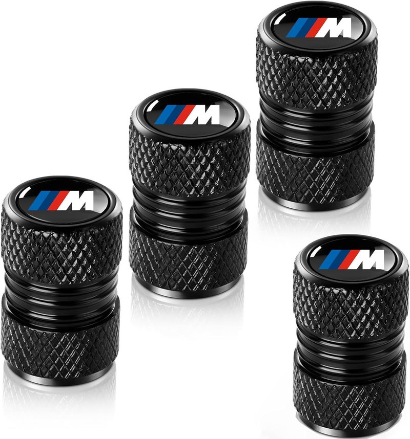 BFIVEANTE Tire Valve Stem Caps for BMW M 3 5 7 X1 X3 M3 M5 X1 X5 X6 Series Metal Car Wheel Air caps Auto Valve Stem Caps Accessories 4 Pcs Black - Image 1